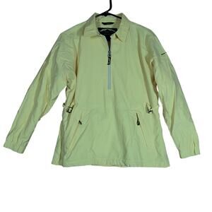 Sun Mountain Womens Jacket Yellow Pullover 1/4 Zip Nylon Blend Small